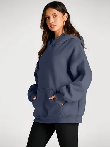 Vista 51 de Trendy Queen - Sudaderas extragrandes con capucha para mujer, suéteres de manga larga, sin botones, de vellón, de otoño, ropa de invierno
