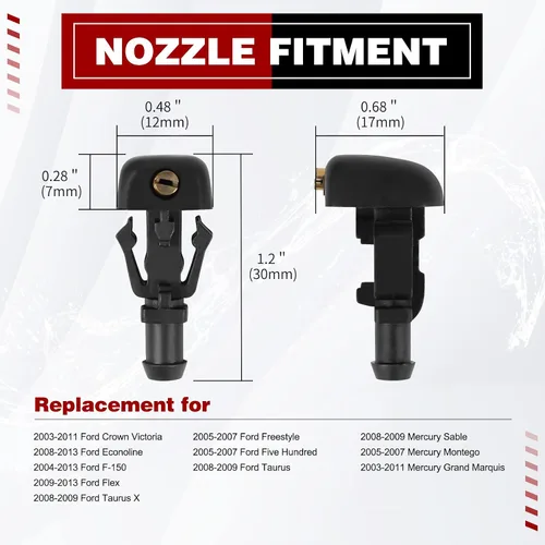 Vista 2 de OTUAYAUTO Boquillas ajustables para limpiaparabrisas – Repuesto para Ford F150 2004-2013 – Reemplaza al OEM #: 3W7Z17603AA, kit de chorro