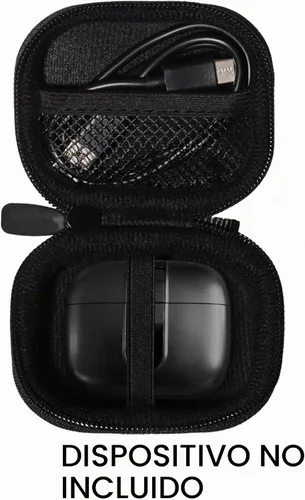 Vista 3 de Funda para auriculares Bluetooth TAGRY X08, auriculares inalámbricos verdaderos 60H, bolsillo de malla para cable de carga (Negro)