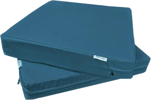 Vista 12 de Paquete de 2 cojines de plataforma de espuma viscoelástica para exteriores de 23 x 23 x 5 pulgadas con funda interna impermeable para muebles