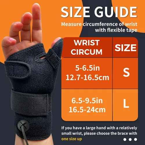Vista 2 de Almohadilla térmica eléctrica para pulgar y muñeca para artritis de mano con 3 ajustes de calor y 5 ajustes de temporizador, envoltura térmica