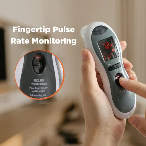 Vista 3 de Digital Ear Forehead Thermometer with Pulse Monitor for Baby, Kids & Adults