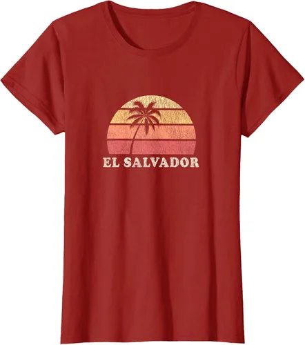 Vista 66 de El Salvador Vintage 70s Retro Throwback Design Camiseta, Azul