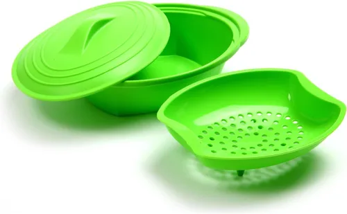 Vista 2 de Norpro Vaporizador de silicona con inserto, verde, 1 unidad (paquete de 1)