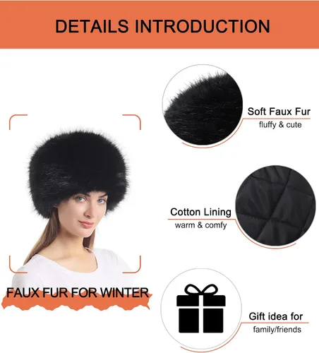 Vista 3 de sy soul young Gorro de invierno para mujer, estilo ruso, estilo cosaco, de piel sintética