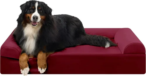 Vista 17 de Barker Beds - Sofá cama ortopédico gigante para perro, almohada superior de 7 pulgadas con cojín de 3 lados, 100-300 libras, espuma viscoelástica