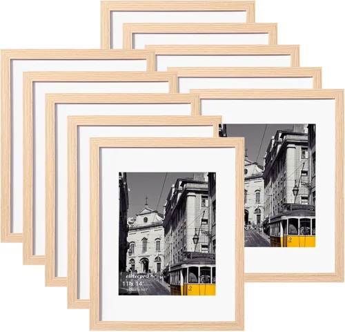 Vista 53 de eletecpro Juego de 5 marcos de fotos de 8 x 10 pulgadas, collage de fotos, decoración de pared, fotos de 5 x 7 con paspartú o de 8 x 10 pulgadas sin