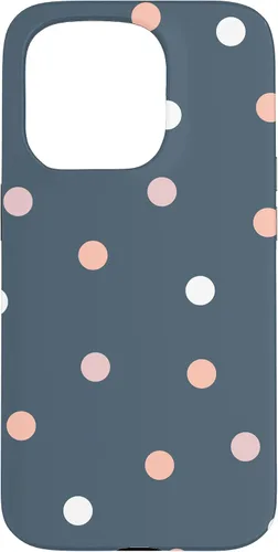 Vista 13 de iPhone 16 Polka Dot Gris Pastel Colorido, Mujeres Y Niñas Funda De Lunares