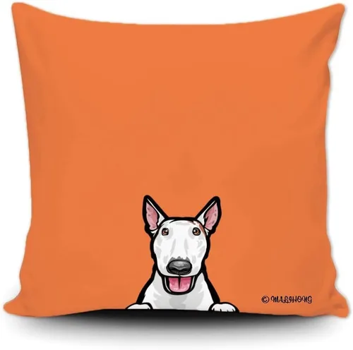 Vista 25 de Funda de almohada para perro, divertida funda de almohada para sofá, cama, decoración del hogar, 20 x 20 pulgadas Bull Terrier-1-10
