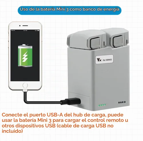 Vista 5 de Hub de cargador de batería con carga de almacenamiento para DJI