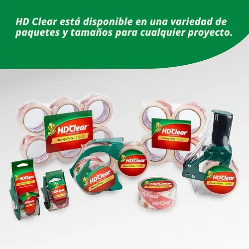 Vista 6 de Duck Recambios de Cinta de Embalaje Transparente HD - 6 Rollos de Cinta de Embalaje Resistente de Servicio Pesado para Envío y Mudanza, Cajas
