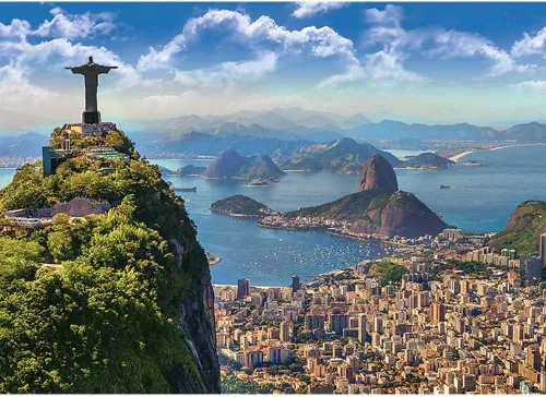 Vista 3 de Trefl Rio de Janeiro - Rompecabezas de 1000 piezas con impresión roja de 27 x 19 pulgadas, rompecabezas de bricolaje, diversión creativa