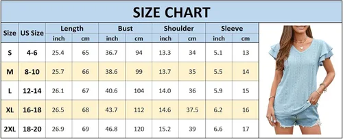 Vista 5 de Camisetas de verano para mujer, manga con volantes, cuello redondo, estilo casual, túnica