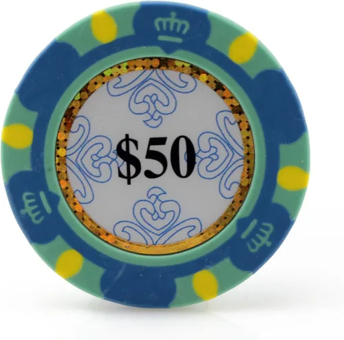 Vista 8 de Versa Games Monte Carlo - Fichas de póquer de arcilla de 0.48 oz de peso, paquete de 50 unidades (elegir colores)