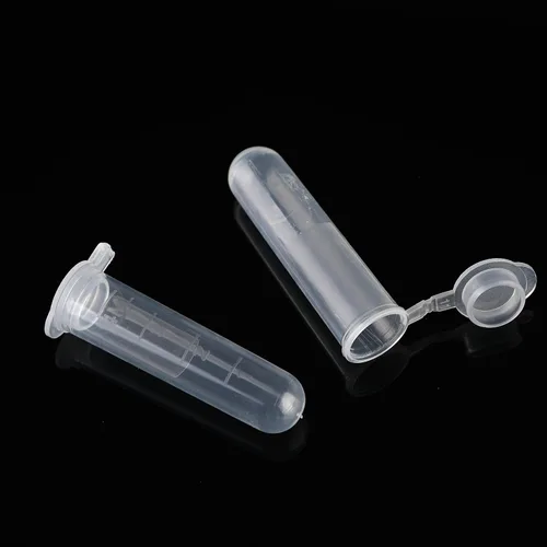 Vista 2 de 100 tubos de centrífuga de 0.1 fl oz tubos graduados transparentes de polipropileno con tapa para contenedor de almacenamiento de muestras