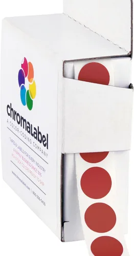 Vista 46 de ChromaLabel Kit de puntos verdes y rojos con código de color permanente de 1/2 pulgada, 2 cajas, 1000/caja