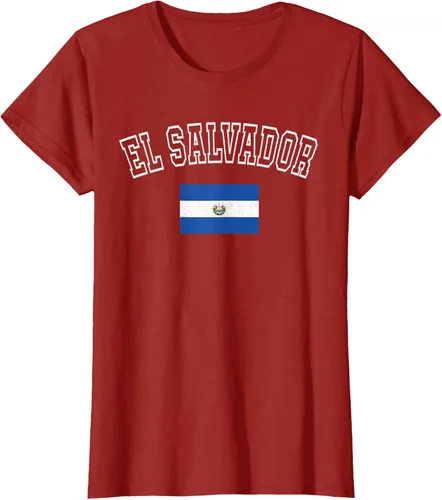 Vista 70 de Camiseta vintage con diseño de la bandera de El Salvador