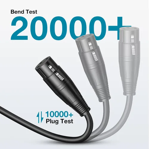 Vista 3 de InnoGear XLR - Cables de micrófono, 3 pies, paquete de 2 cables de cobre sin oxígeno macho a hembra de 3 pines, cable de micrófono XLR equilibrado