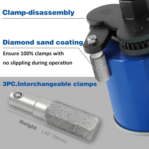 Vista 4 de CHILI TOOLS Llave magnética universal ajustable antideslizante para filtro de aceite con unidad cuadrada de 3/8 pulgadas Rango de herramienta