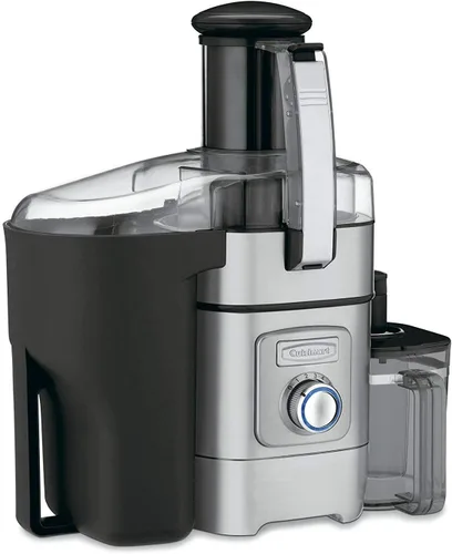 Vista 3 de Cuisinart Máquina exprimidora, extractor de jugo fundido a presión para verduras, limones, naranjas y más, CJE-1000P, plata/negro