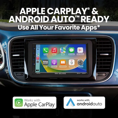 Vista 3 de BOSS Audio Systems Elite BE7ACP Estéreo de Coche - Pantalla de 7", Unidad Principal de Apple CarPlay y Android Auto, Estéreo de Coche Doble DIN