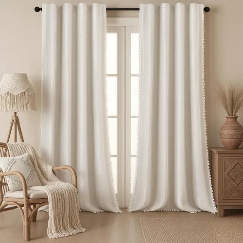 Vista 25 de Cortinas opacas estilo bohemio verde salvia de 96 pulgadas, 2