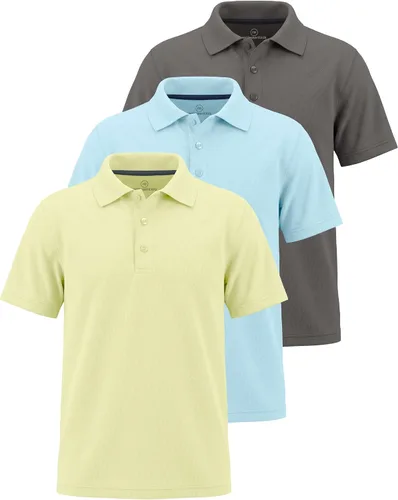 Vista 7 de Real Essentials Paquete de 3: Polo de manga corta para niño, uniforme escolar, rendimiento activo, golf (de 4 a 16 años)