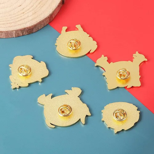 Vista 6 de Broche Hutao - Broche esmaltado de personajes Hutao para cosplay, broche de solapa, regalo para fanáticos, mujeres y niñas (5 unidades)