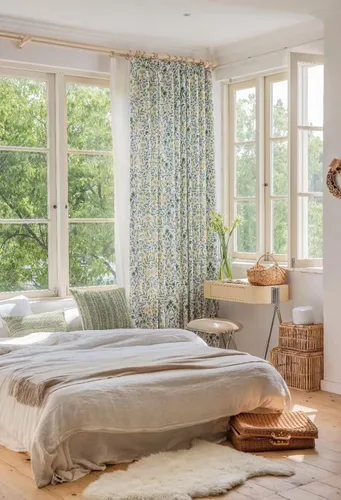 Vista 4 de Cortinas de lino natural de mezcla de lino para sala de estar/cortinas semiopacas de 102 pulgadas de largo, 1 panel, paneles de ventana florales