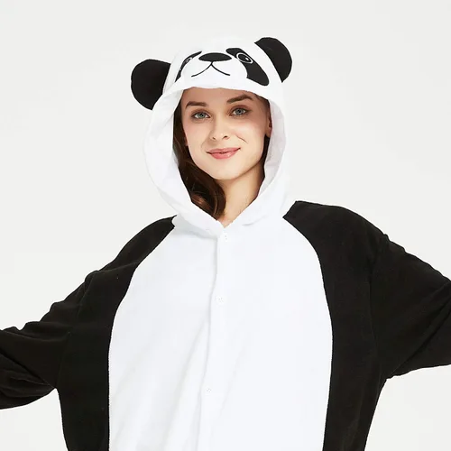 Vista 7 de III HHONS Panda Onesie Women Adult Animal Pajamas Costume Halloween Cosplay Sleepwear Onesies For Men
