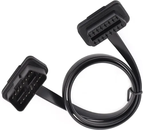 Vista 5 de Adaptador de cable OBD2, cable de extensión OBD2, cable de diagnóstico plano OBD2, cable de diagnóstico plano de 16 pines macho a hembra, adaptador