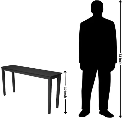 Vista 15 de Mesa para consola de madera sólida, sin acabado, Metal, madera, Unfinished