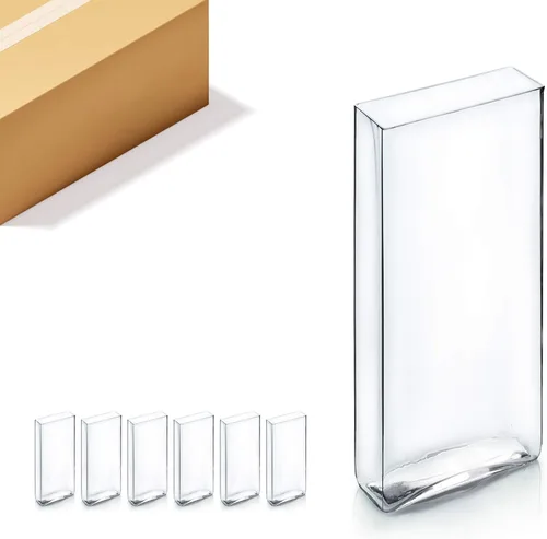 Vista 15 de WGV - Jarrón rectangular alto de bloque, ancho de 2 pulgadas, largo de 8 pulgadas, altura de 10 pulgadas, recipiente floral de vidrio transparente