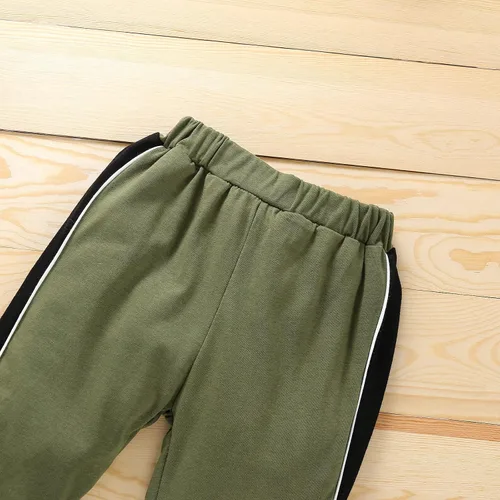 Vista 6 de itkidboy Conjunto de 2 piezas de ropa de bebé niño con capucha y sudadera con bloques de color + pantalones