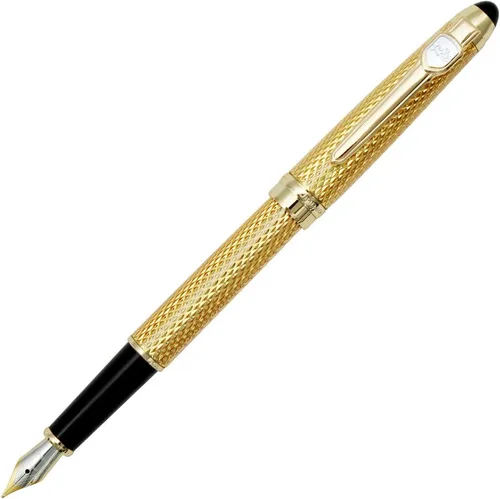 Vista 8 de Gullor Pluma estilográfica avanzada Jinhao 163 Executive Negro y Plata 18kgp Punta Media