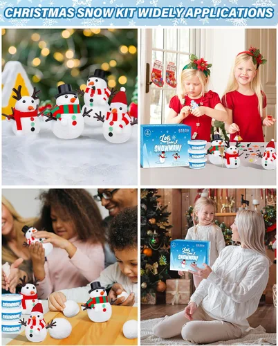 Vista 5 de Kit de manualidades de Navidad, paquete de 8 piezas de muñeco de nieve, adornos de Navidad, kit de construcción de muñeco de nieve, decoración