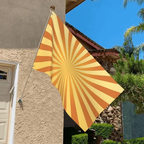 Vista 8 de Banderas para exteriores, retro de los años 60, bandera de jardín de verano de doble cara, banderas de patio de 3 x 5 pies, decoración de jardín