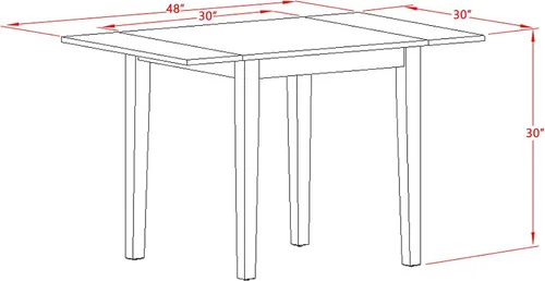 Vista 13 de East West Furniture 1NDEN3-LWH-06 - Juego de mesa de comedor de 3 piezas que contiene una mesa rectangular con gotas y 2 sillas tapizadas de tela