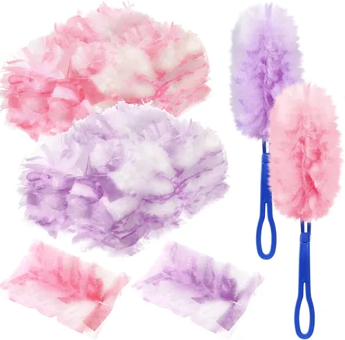 Vista 9 de Vesici 50 piezas de repuesto de plumero compatibles con Swiffer Dusters, repuesto desechable a granel grueso con 1 mango resistente para limpieza