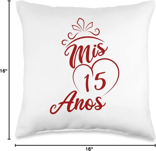 Vista 4 de Quinceanera Mis 15 Anos 15th Membrillo Almohada