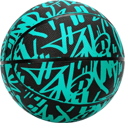 Vista 2 de AND1 Fantom Graffiti 28.5 Rubber Basketball - Intermediate Streetball for Indoor/Outdoor Play, Size 6 Includes Pump