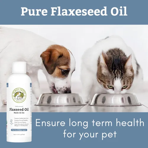 Vista 8 de Wholistic Pet Organics Aceite de linaza para perros y gatos – 16 onzas – Omega 3 para perros y gatos – Suplemento para piel y pelaje de gatos