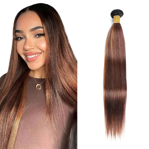 Vista 10 de 300g 1B27 Human Hair Bundles Honey Blonde Bundles Human Hair 10A Brazilian Virgin Remy Hair Extensions 8 10 12 Inch