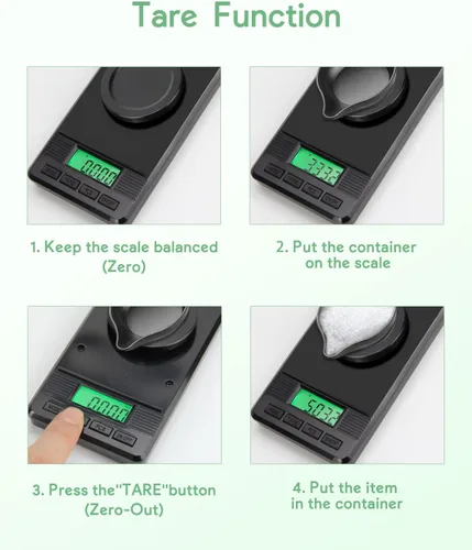 Vista 5 de Báscula de miligramo de 1.76 oz/0.00 oz, báscula digital de mg con peso de calibración de 1.76 oz y accesorios, báscula de alta precisión