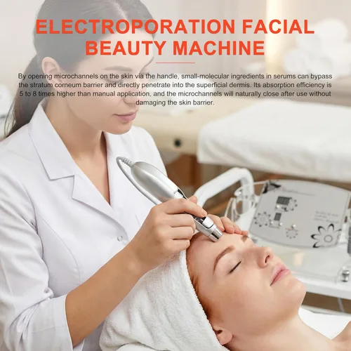Vista 2 de Elitzia ETF49E Dispositivo facial de electroporación sin aguja, máquina de belleza facial importadora de iones de mesoporación, eliminación
