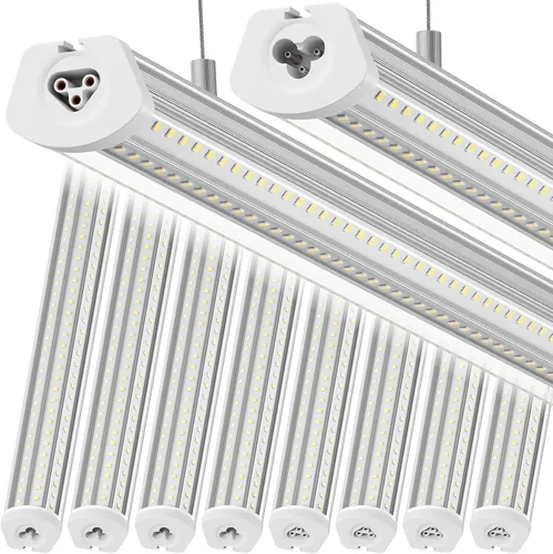 Vista 15 de Barrina T8 Luz LED para Taller 4 Pies, 40W 5500LM 5000K, Cubierta Transparente, Luces de Techo para Garaje, Lámpara LED en Forma de V, Luces