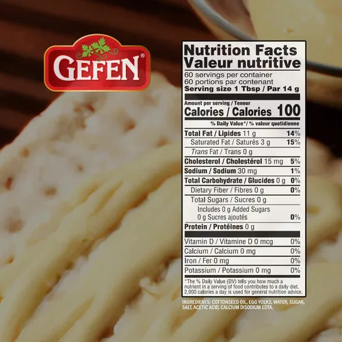 Vista 2 de Gefen Mayonesa rica y cremosa, 30 onzas (paquete de 3) Sin jarabe de maíz Sin soja Gran sabor y consistencia Certificado Kosher para Pascua