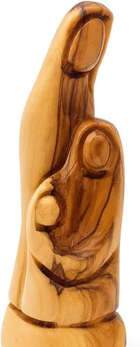 Vista 13 de Zuluf HOF027 - Figura de madera de olivo de 3.1 pulgadas, pequeña Natividad tallada a mano de José, Virgen María y Niño Jesús, inauguración de casa