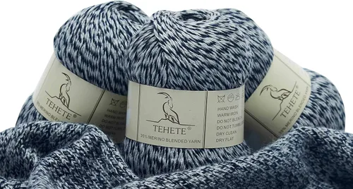 Vista 26 de Ovillo de lana de merino para tejer (3 capas) suave y ligero de 150g para ganchillo (Beige)