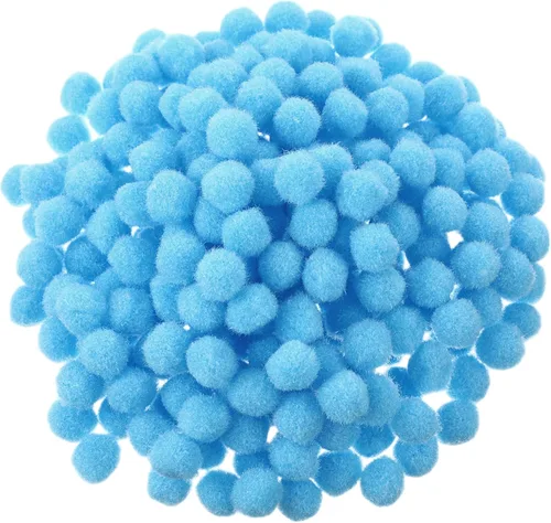 Vista 9 de Blulu 500 pompones de polipropileno de 0.5 pulgadas para hacer manualidades, pequeñas bolas de pompones para decoración de manualidades (beige)